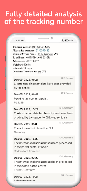 Package Tracking Screenshot 3