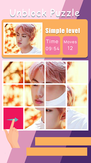 Kim Seok-jin Slide Puzzle Game Screenshot 3