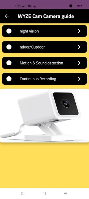 WYZE Cam Camera guide Screenshot 0