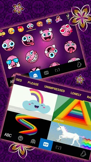 Purple Butterflies Keyboard Theme Screenshot 3