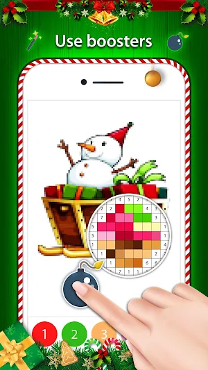 Christmas Pixel Art - Color by No. Coloring Pages Screenshot 3