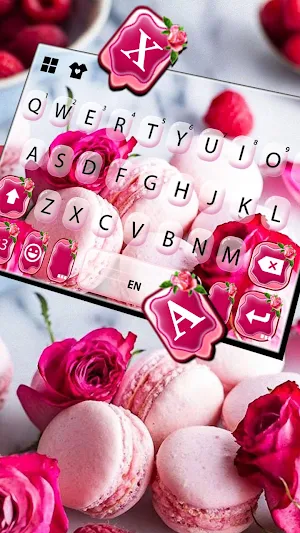 Rose Pink Macaroon Keyboard Background Screenshot 2