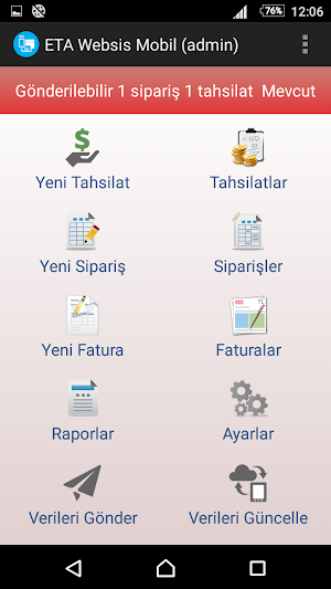 ETA Websis Mobil Screenshot 1