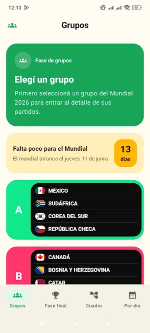 Fixture Mundial 2026 Screenshot 1