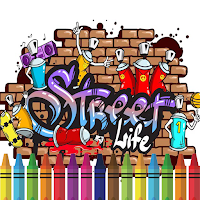 Adult Street Art Coloring Book