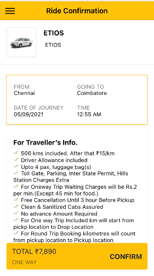 Sabari Drop Taxi - One Way & Outstation Drop Taxi Screenshot 2