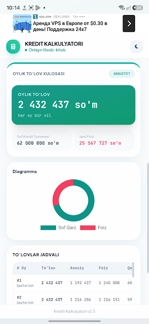 Kredit Kalkulyator Screenshot 1