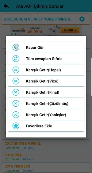 ATATÜRK ÜNİVERSİTESİ AÖF(ATA AÖF) ÇIKMIŞ SORULAR Screenshot 1
