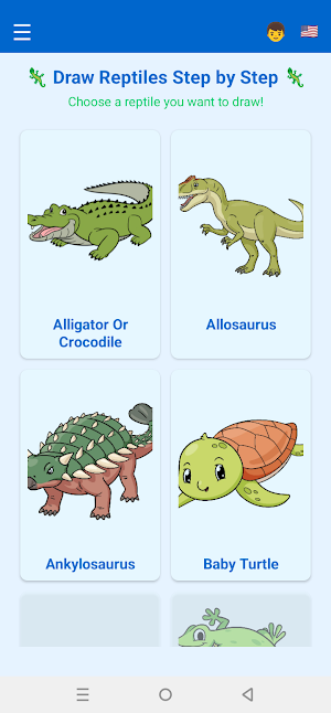 Draw Reptiles Step by Step Screenshot 0