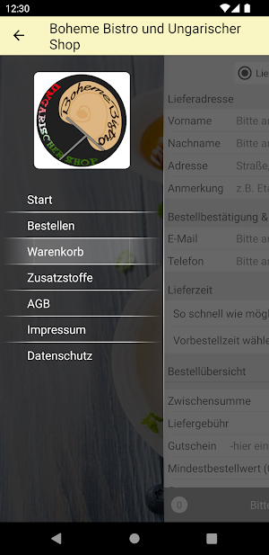 Boheme Bistro Ungarischer Shop Screenshot 2