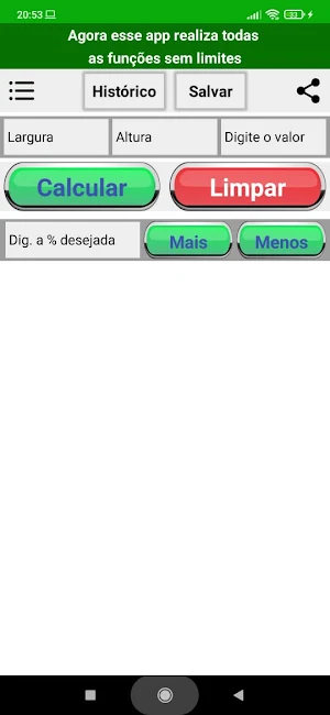 Metro quadrado calc Screenshot 0