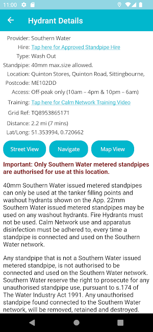 Aquam Approved Hydrant Finder Screenshot 2