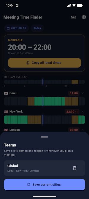Meeting Time Finder Screenshot 2