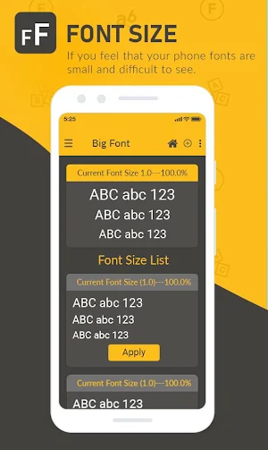 big font size  Change Enlarge - small to big font Screenshot 1