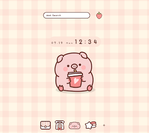Sipping Piggy Theme +HOME Screenshot 0