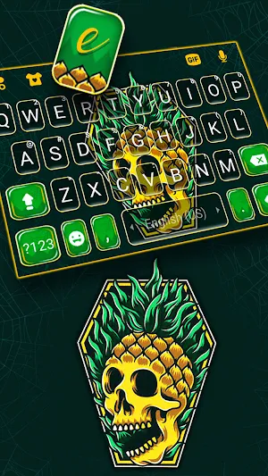 Skull Pineapple Keyboard Backg Screenshot 1