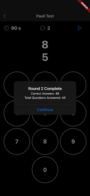 Pauli/Kraepelin/Koran Test Screenshot 3