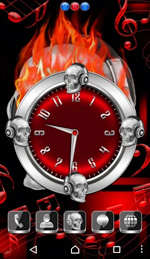 Skull On Fire Clock Widget Collection Screenshot 2