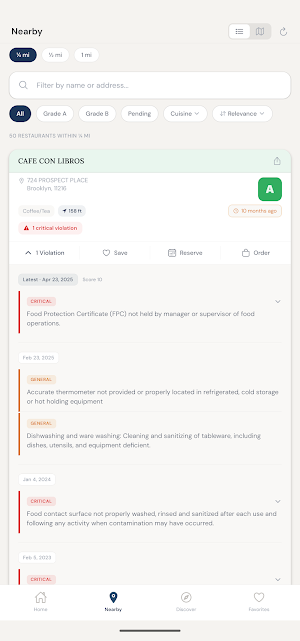 CleanPlate: Restaurant Grades Screenshot 3