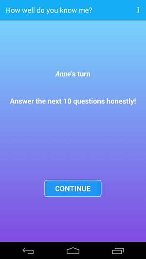 How well do you know me? Screenshot 2