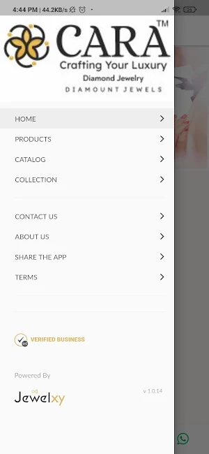 Cara Diamonds Jewellery App Screenshot 1