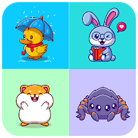 cute animals memory kids game