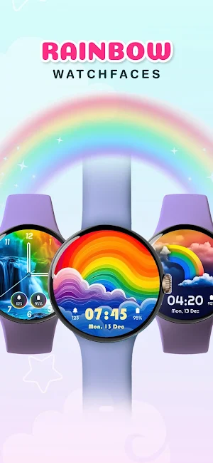 Rainbow Colorful Watchface PRO Screenshot 0
