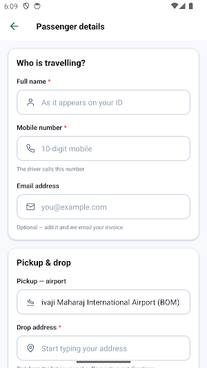 Aru Cabs: Premier Airport cabs Screenshot 1