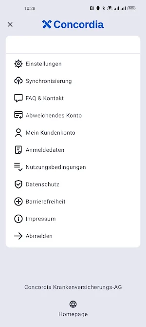 Concordia GesundheitsApp Screenshot 2