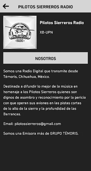 Pilotos Sierreros Radio Screenshot 1
