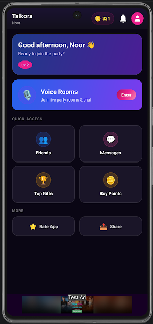 Talkora - Voice Chat Rooms Screenshot 0