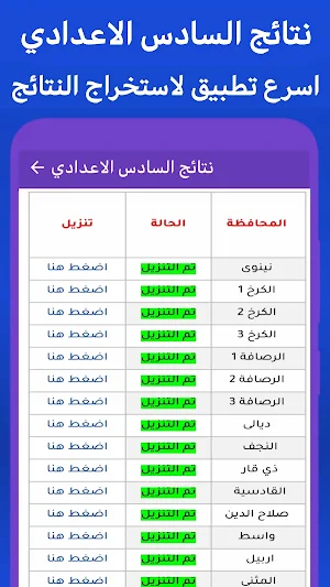 نتائج السادس اعدادي Screenshot 3