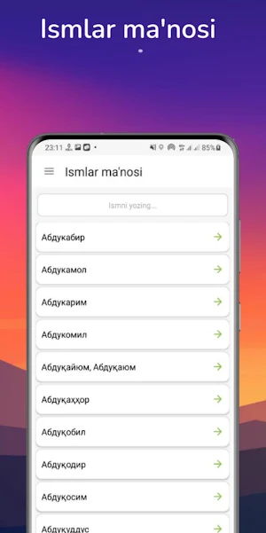 Ismlar ma'nosi Screenshot 3