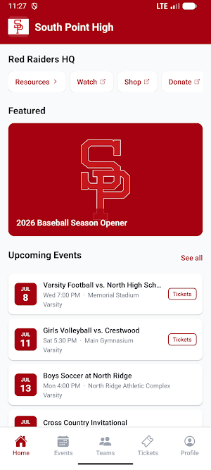 South Point High Athletics Screenshot 0