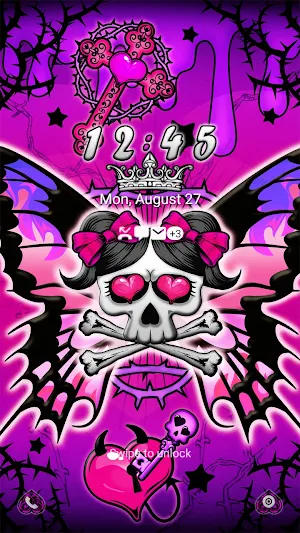 Skull Cute Butterfly-Wallpaper Screenshot 1