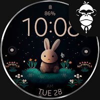 Cute Bunny digital watch face