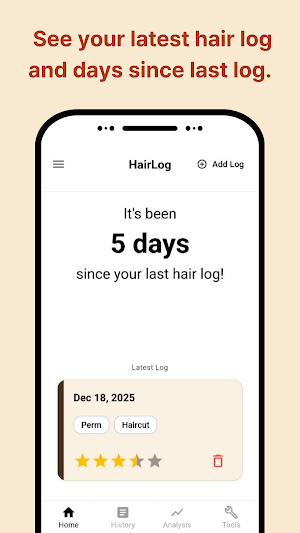 HairLog – Hair Log & Reminder Screenshot 1