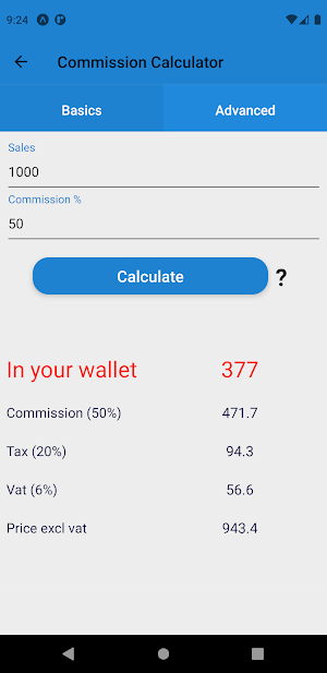 Commission Calculator Screenshot 0