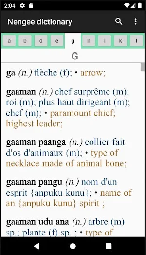 Dictionnaire Nengee-Fr-En Screenshot 0