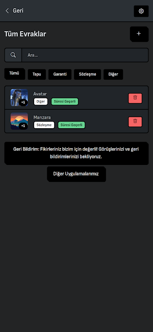 Önemli Evrak ve Garanti Kasası Screenshot 2