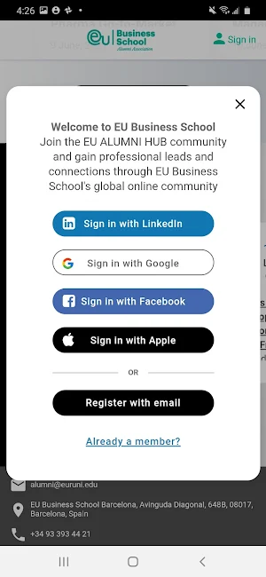 EU Alumni Hub Screenshot 1