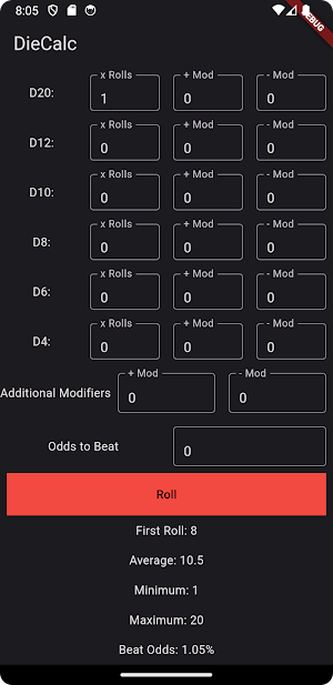 DieCalc Screenshot 1