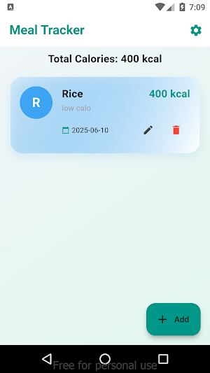 Meal Tracker Screenshot 2