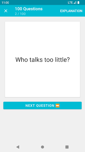 100 Questions - 100% fun Screenshot 2