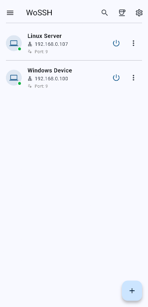 WoSSH : WoL & SSH Manager Screenshot 0