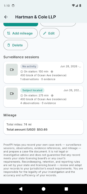 Private Investigator Log Screenshot 2
