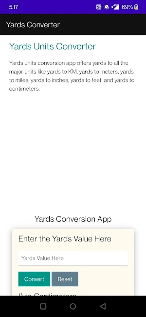 Yards Converter Screenshot 0