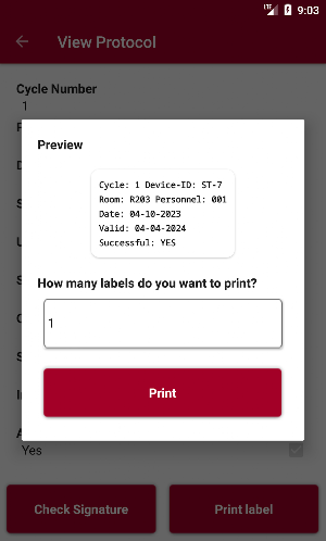 SteriTrace Dokumentation Screenshot 2