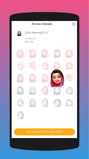Girls Memoji Stickers for WA Screenshot 3