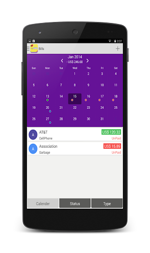 myBills lite - Bills Manager Screenshot 1